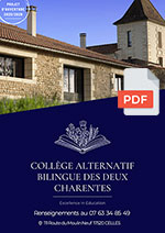 Plaquette Collège Alternatif Bilingue des Deux Charentes